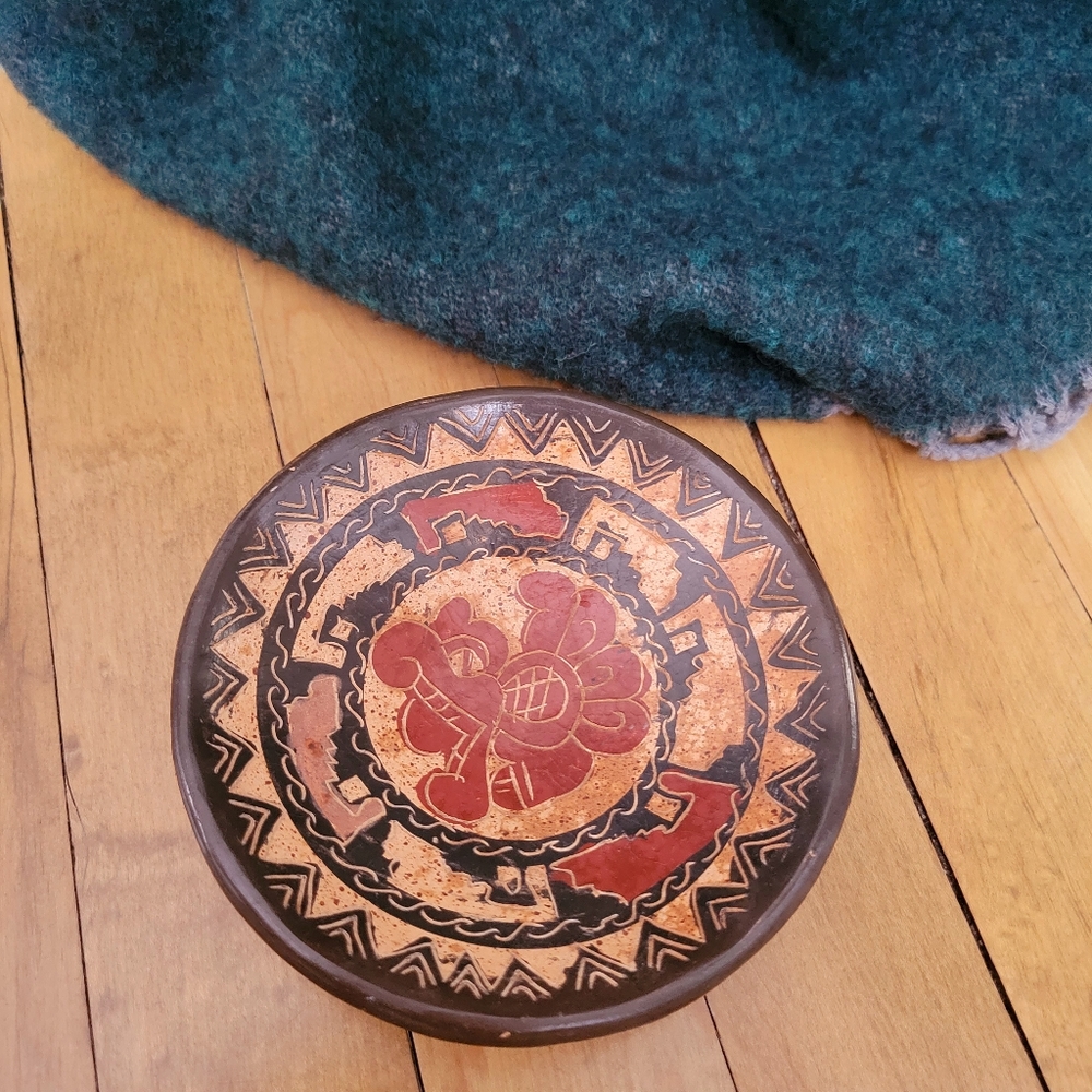 Vintage Handmade Tribal Plate